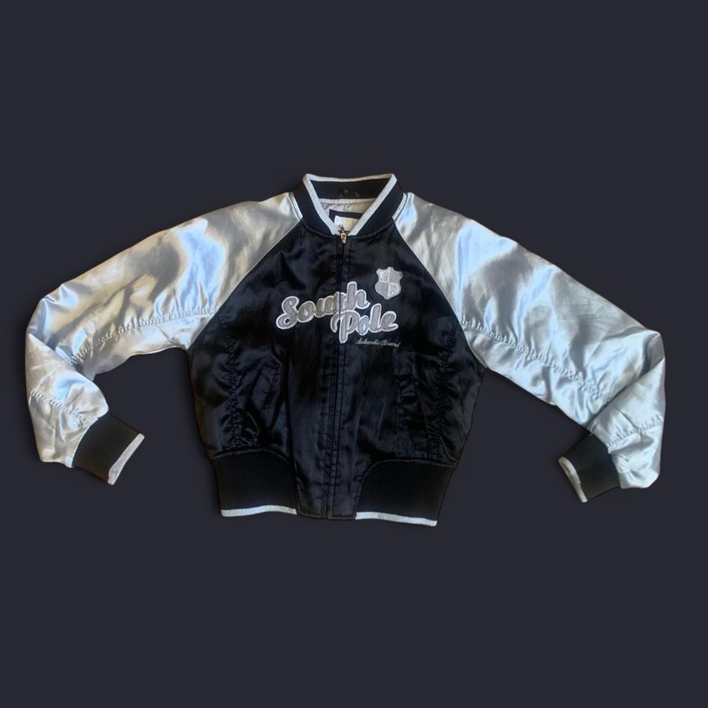 South Pole Black & White Quilted Lined Jacket